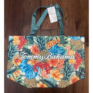 NWT Tommy Bahama tote 2025 Tropical Island Pineapple Blooms Beach‎ Bag